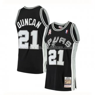 Maillot San Antonio Spurs Tim Duncan Mitchell & Ness 2001-02 noir